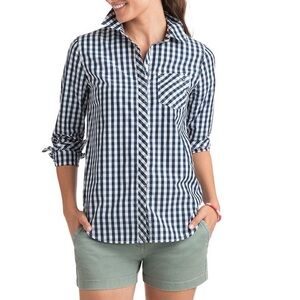 Vineyard Vines | Navy Gingham Seabreeze Women’s Top